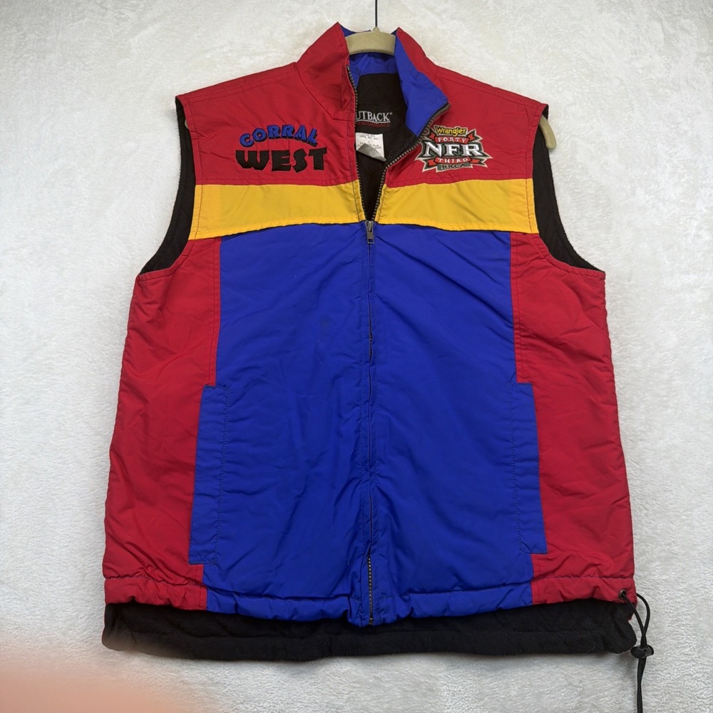 Vintage Wrangler Vest Mens M NFR Western Rodeo Cowboy Colorblock Corral West